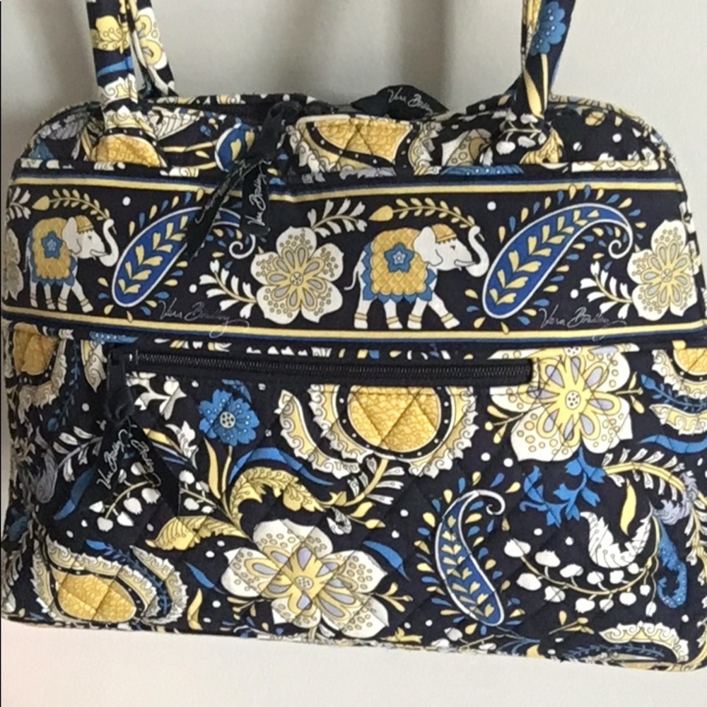 Vera Bradley Eloise Ellie Blue Yellow Paisley Shoulder Carryall Style Bag